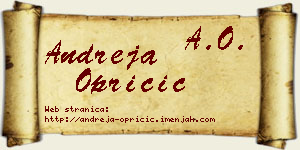 Andreja Opricić vizit kartica